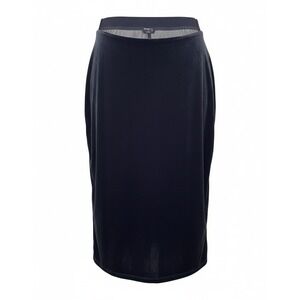 Talbots Velvet Midi Skirt Women 1X Black New NWT Plus Size Back Slit Stretch